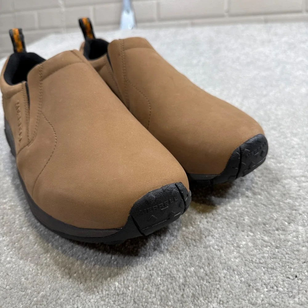 Merrell Jungle Moc Nubuck Leather Brown Slip On Hiking Shoes J63839W NIB M 10.5W